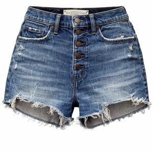 Abercrombie & Fitch Frayed Blue Jean Shorts